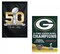 Green Bay Packers Banner 2 Sided 4X Super Bowl Champions NFL Flag
